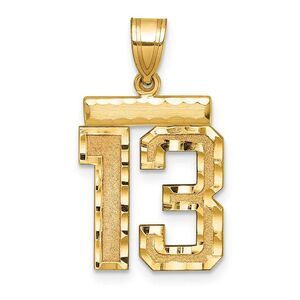 14K Yellow Gold, Varsity Collection, Medium D/C Pendant Number 13